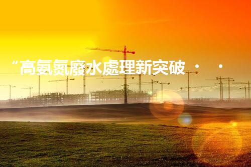 “高氨氮廢水處理新突破，綠色環(huán)保技術(shù)助力高效凈化”
